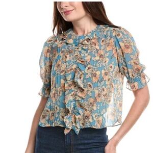 Like New Cabi #6507 SOLD OUT Spring 24 Cherish Aurora Floral Multicolor Top S